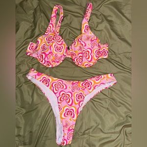 Pink butterfly swimsuit